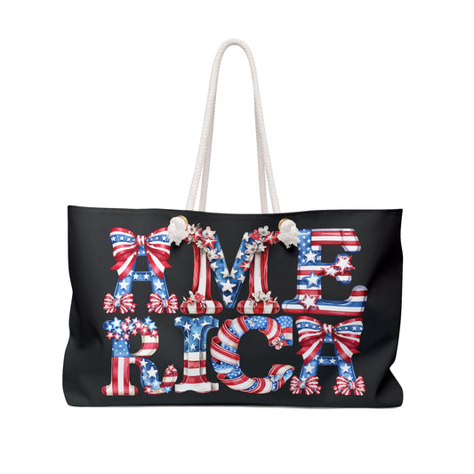 America Whimsical Letters - Premium Weekender Bag